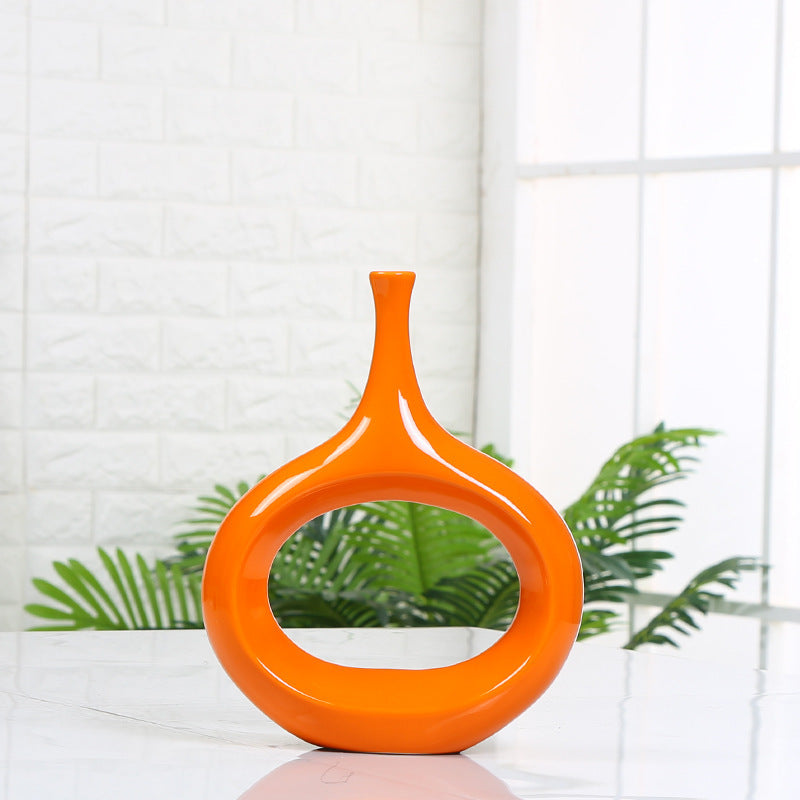 Hollow decoration ceramic vase home vase decoration - DropOnline.co