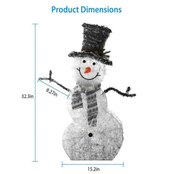 LED Christmas Snowman Decoration Light - Collapsible Battery Operated - DropOnline.co