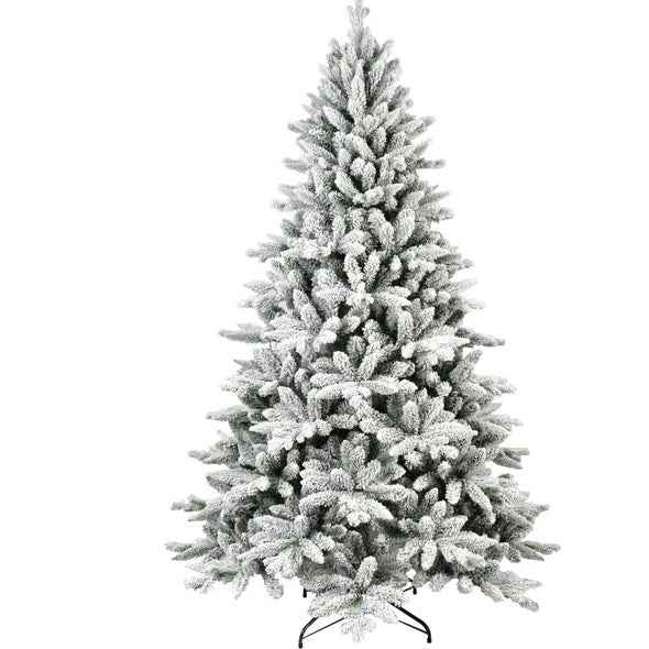5ft Artificial Flocked Christmas Tree - PVC PE Hinged Fireproof Tree by LiMei - DropOnline.co