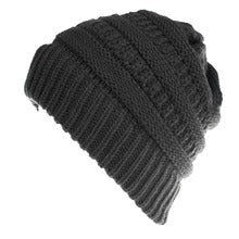 Women's Mixed Color Knitted Wool Hat - Ponytail Beanie - DropOnline.co