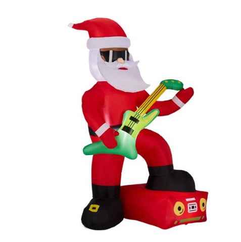 5FT Black Guitar Old Man - 4 LED Christmas Inflatable Decoration - DropOnline.co