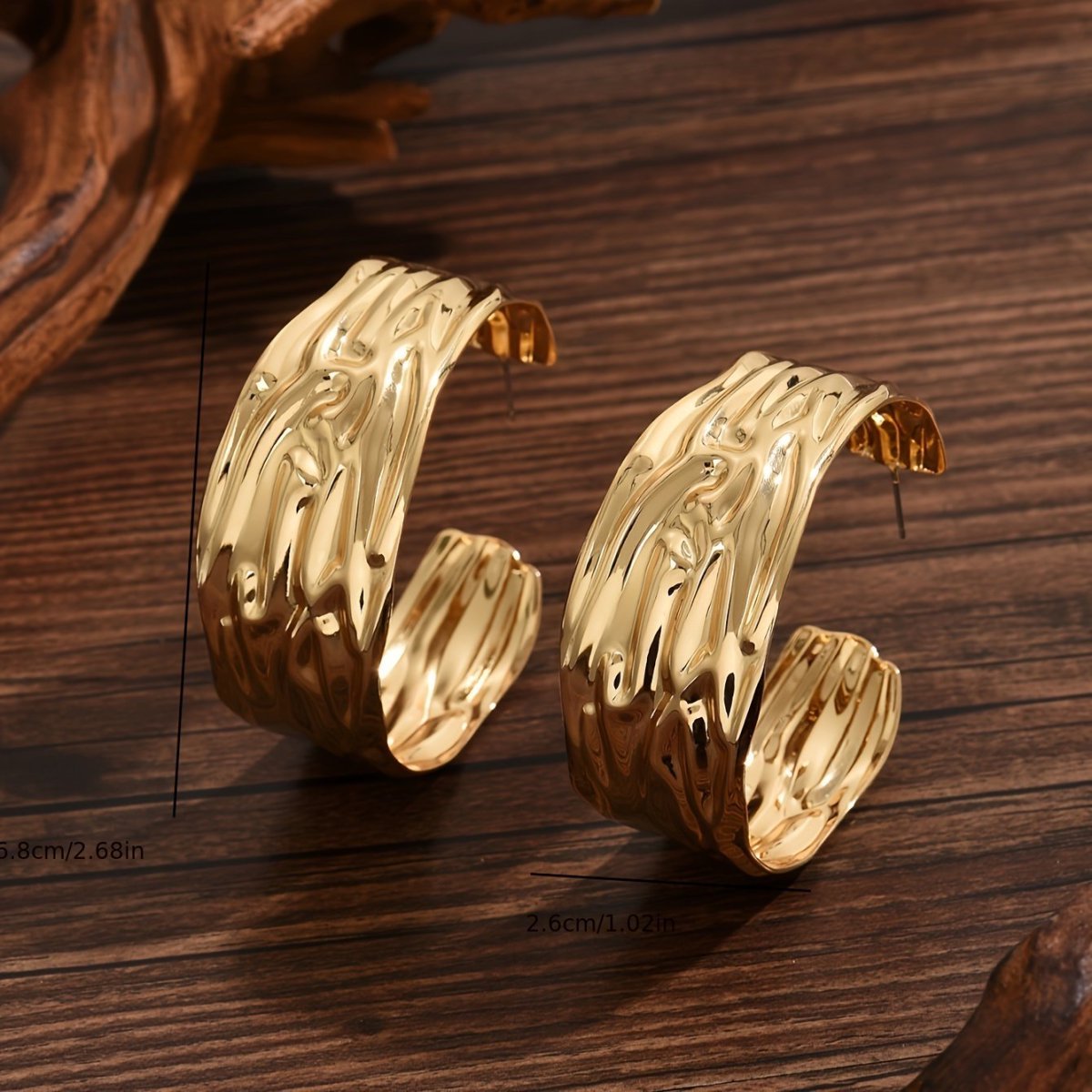 Bold Statement  Gold Hoop Earrings - DropOnline.co