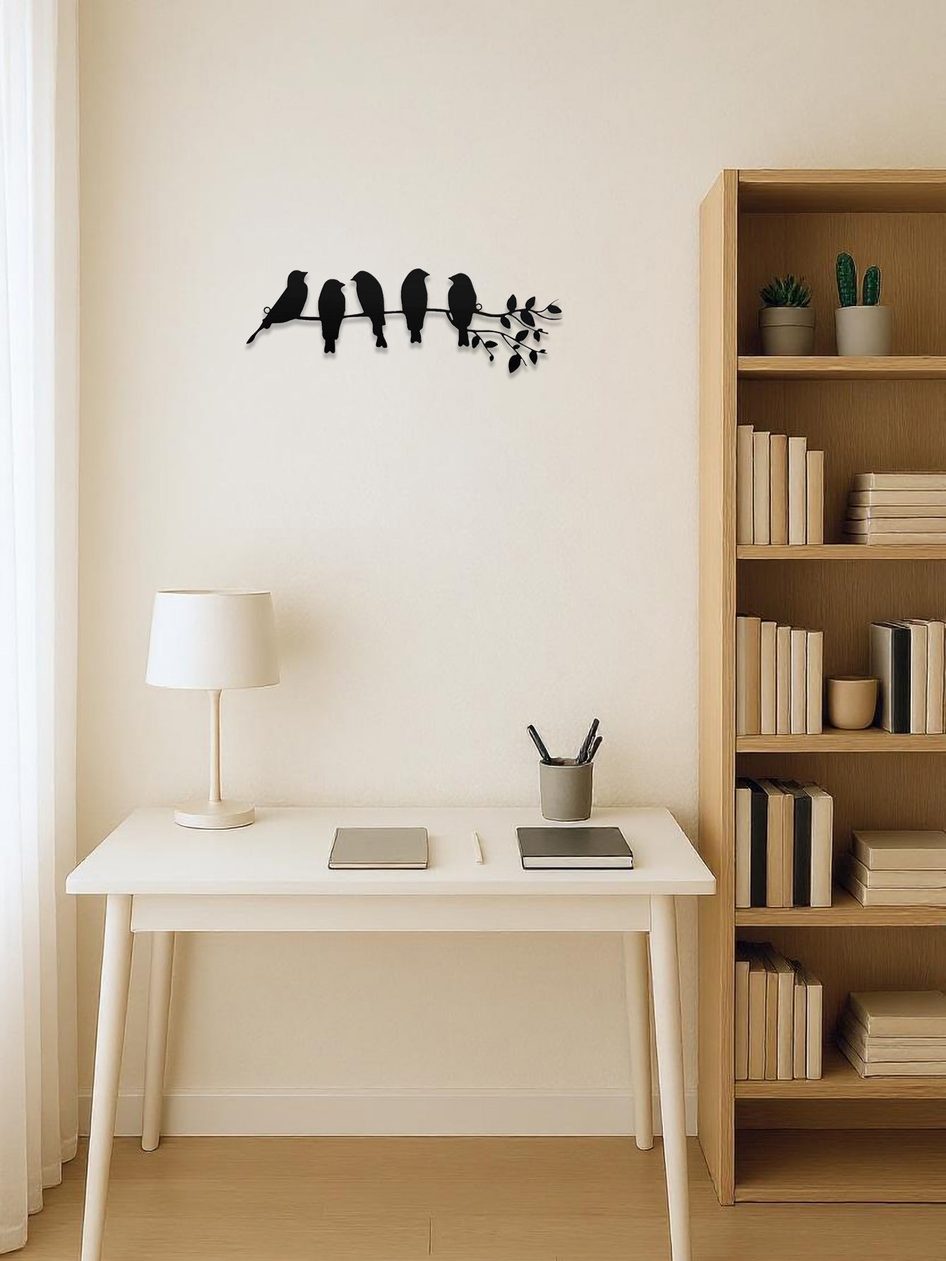 1PC Metal Bird Wall Art,Wall Ornament,The Leaves With Birds Sculpture Wall Decor - DropOnline.co