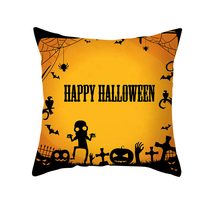 Halloween Pumpkin Letter Fleece Cushion Cover - DropOnline.co