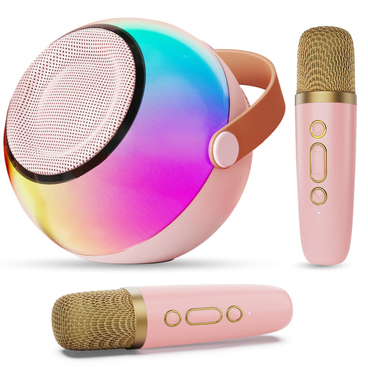 D25 Mini Karaoke Machine for Kids - Portable Bluetooth Speaker with Wireless Microphone & Lights - DropOnline.co