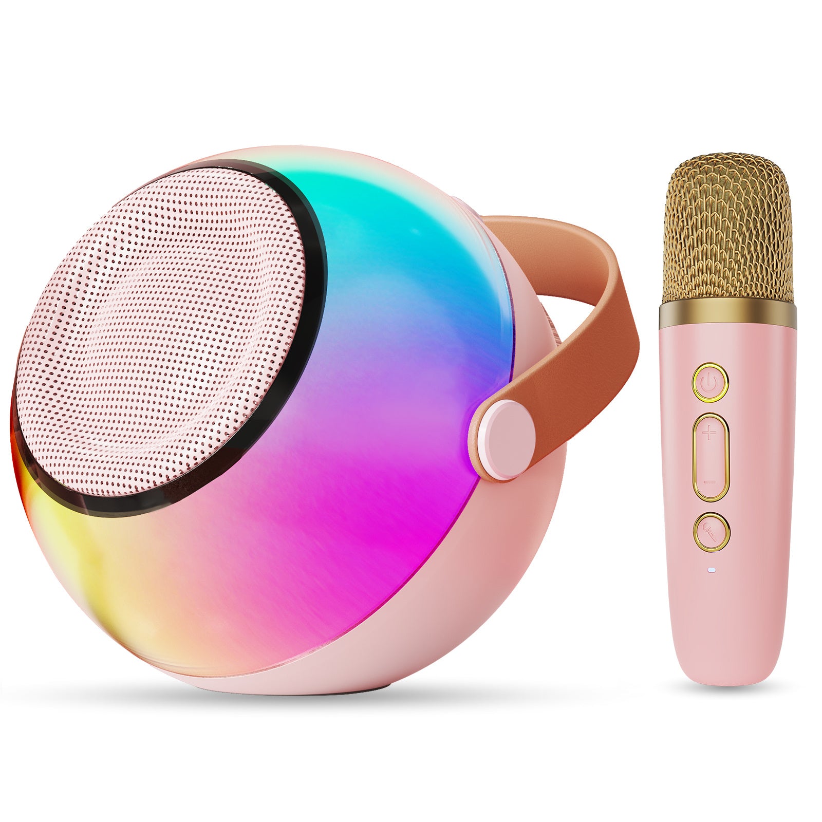 D25 Mini Karaoke Machine for Kids - Portable Bluetooth Speaker with Wireless Microphone & Lights - DropOnline.co