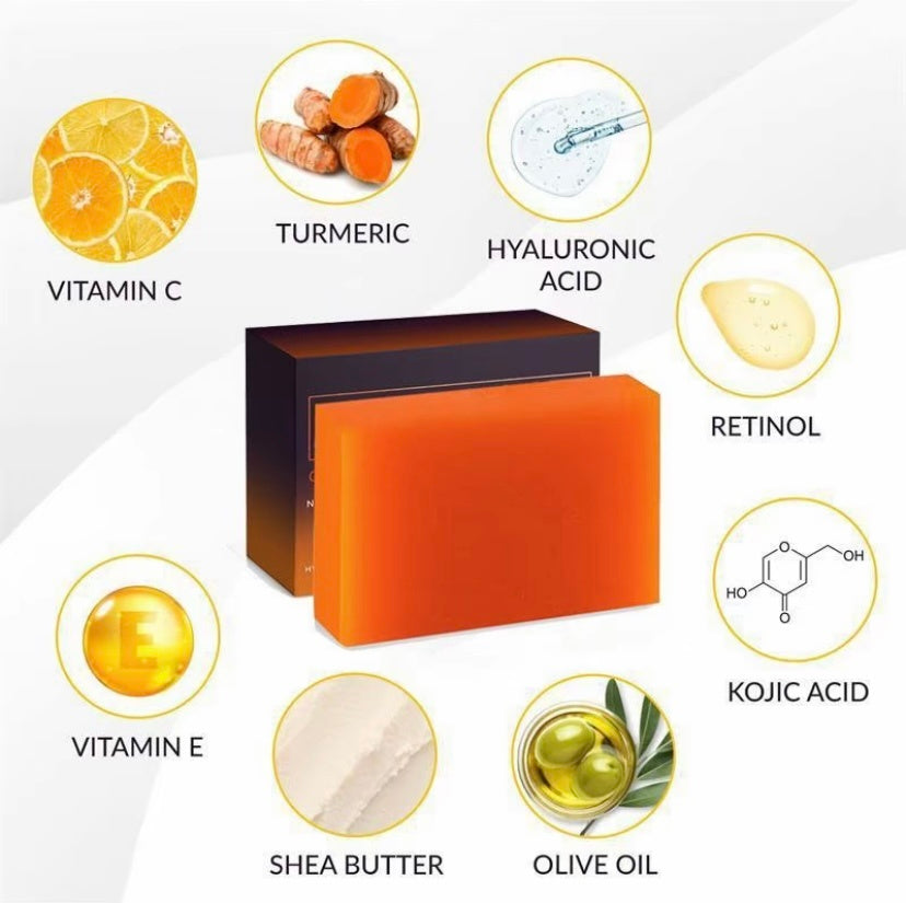 Organic Turmeric Soap Bar For Face, Kojic Acid Soap For Hyperpigmentation, Premium Japanese Formulated Kojic Soap Enriched With Vitamin C, Retinol, Collagen - DropOnline.co