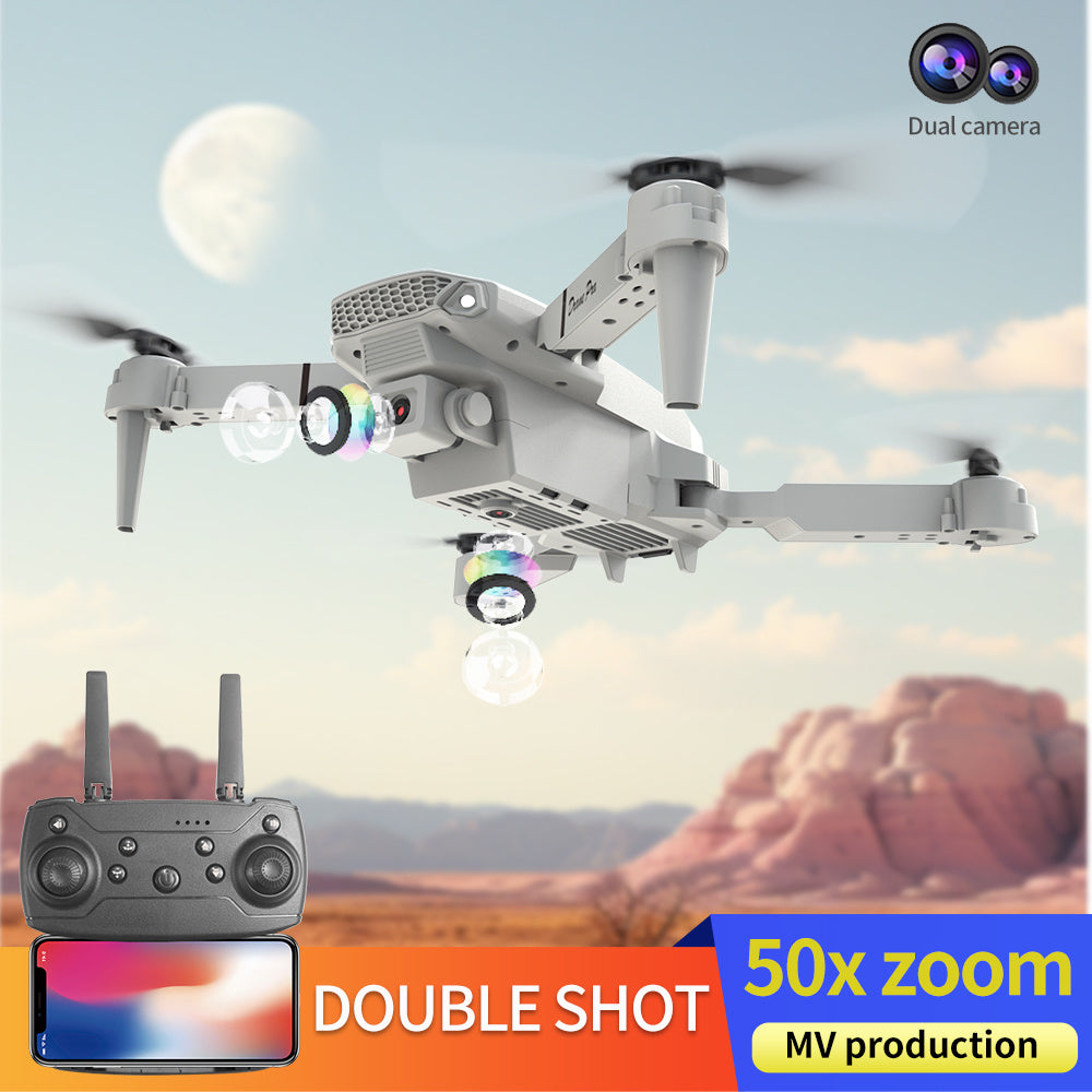 E88 Dual Camera Drone, WiFi FPV Double Folding RC Quadcopter Altitude Hold, Remote Control Toy For Beginners, Ideal Men's Gift For Outdoor Fun, Great For Christmas, Halloween, And Thanksgiving - DropOnline.co