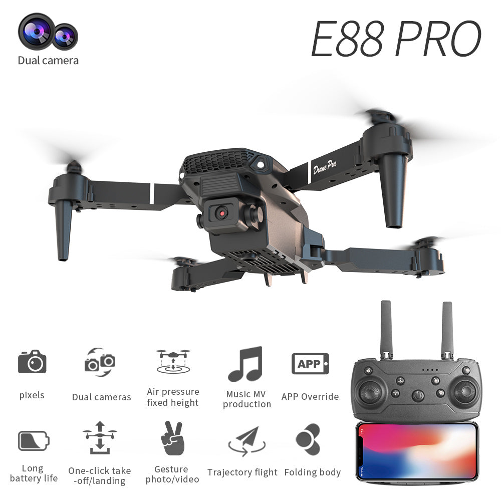 E88 Dual Camera Drone, WiFi FPV Double Folding RC Quadcopter Altitude Hold, Remote Control Toy For Beginners, Ideal Men's Gift For Outdoor Fun, Great For Christmas, Halloween, And Thanksgiving - DropOnline.co
