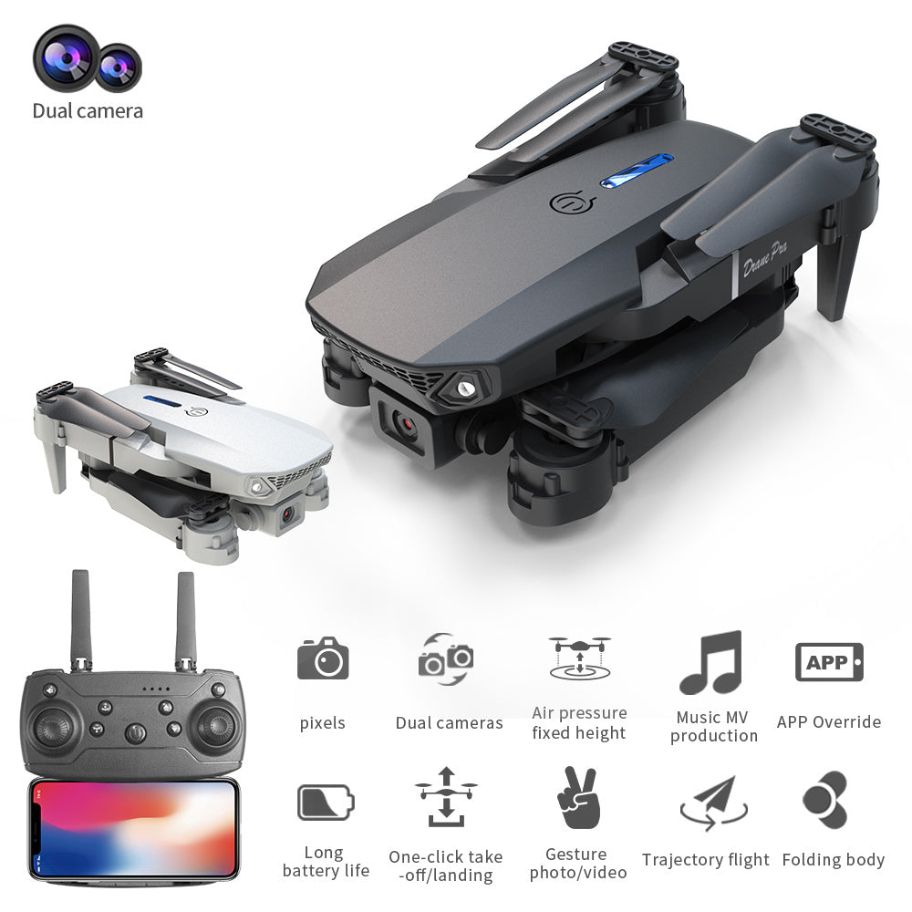 E88 Dual Camera Drone, WiFi FPV Double Folding RC Quadcopter Altitude Hold, Remote Control Toy For Beginners, Ideal Men's Gift For Outdoor Fun, Great For Christmas, Halloween, And Thanksgiving - DropOnline.co