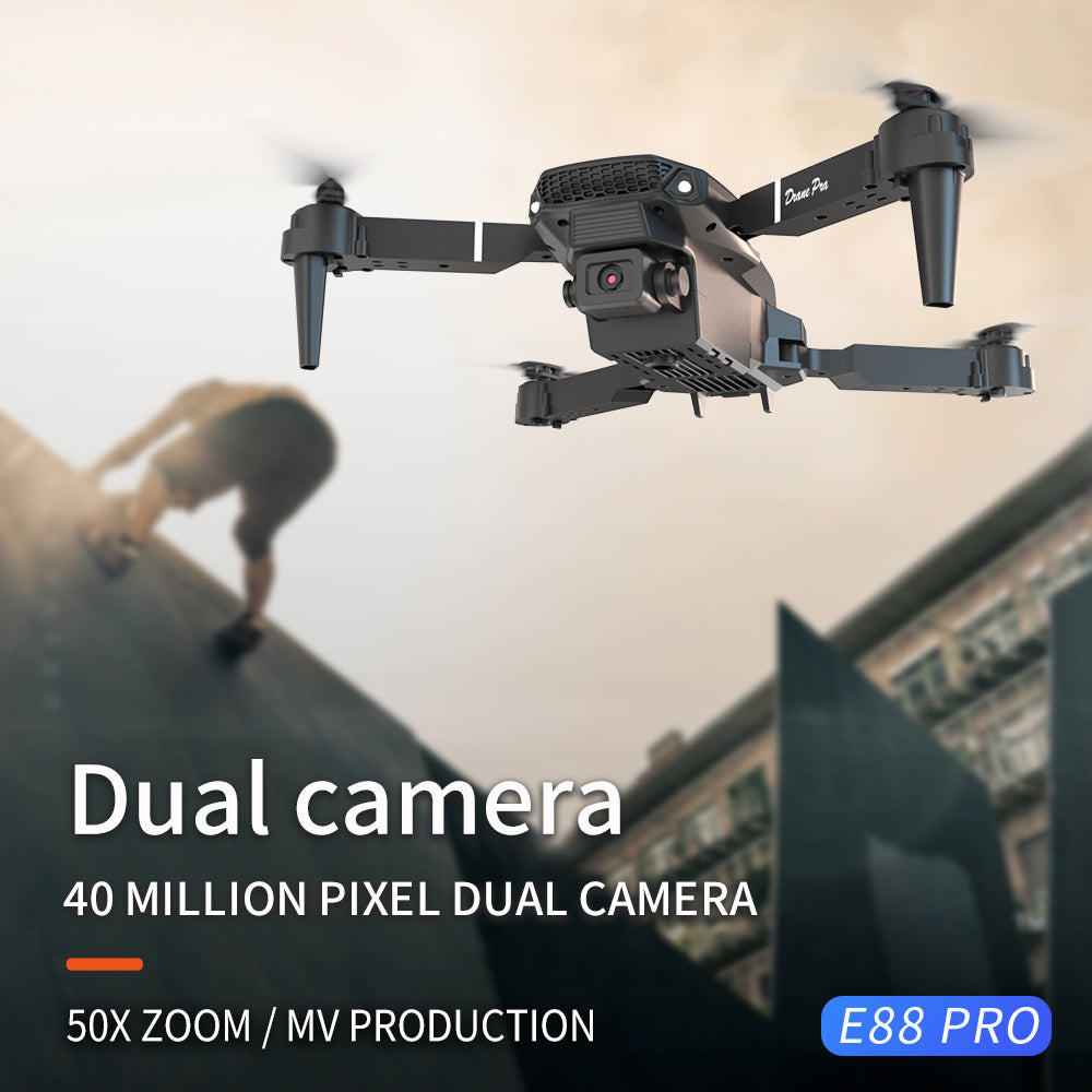 E88 Dual Camera Drone, WiFi FPV Double Folding RC Quadcopter Altitude Hold, Remote Control Toy For Beginners, Ideal Men's Gift For Outdoor Fun, Great For Christmas, Halloween, And Thanksgiving - DropOnline.co