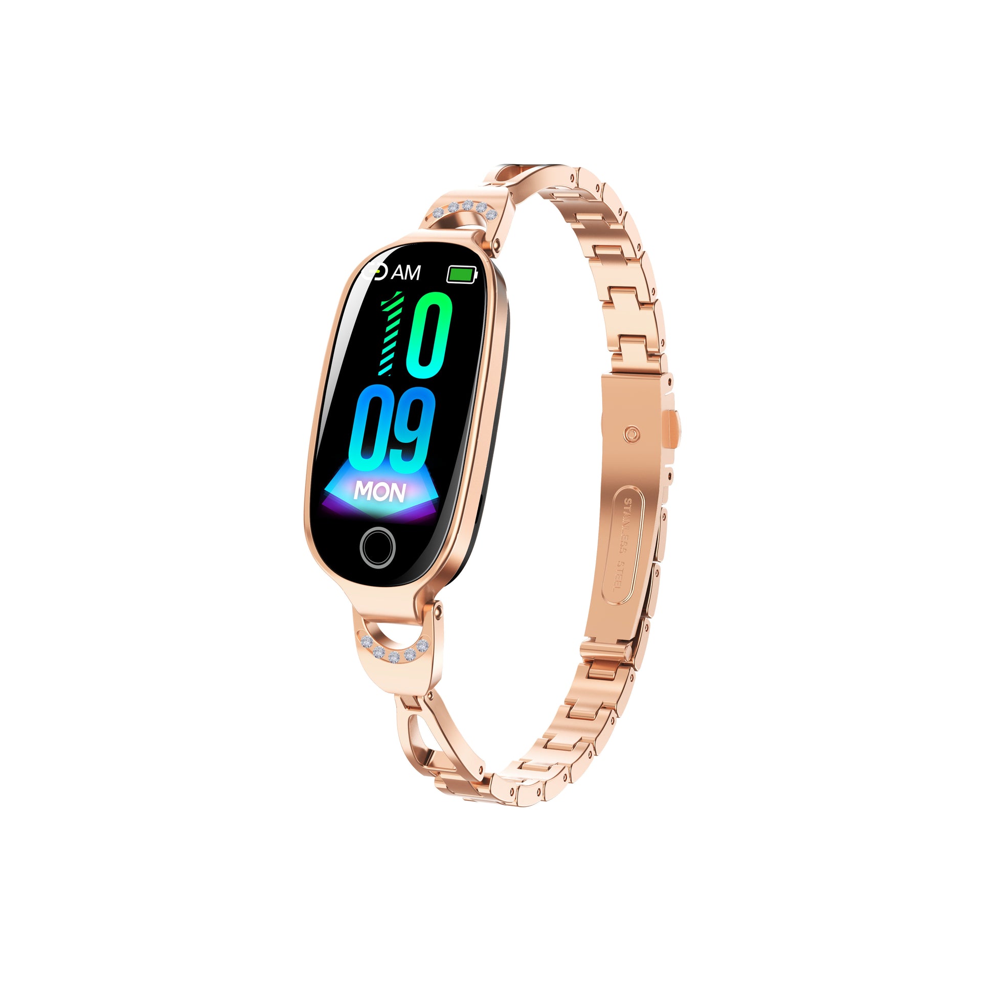 Gold Smartwatch For Women Compatible For Android& IOS,Bling Smart Bracelet With Female Menstrual Cycle Heart Rate Blood Pressure Remote Photography Waterproof Pedometer - DropOnline.co