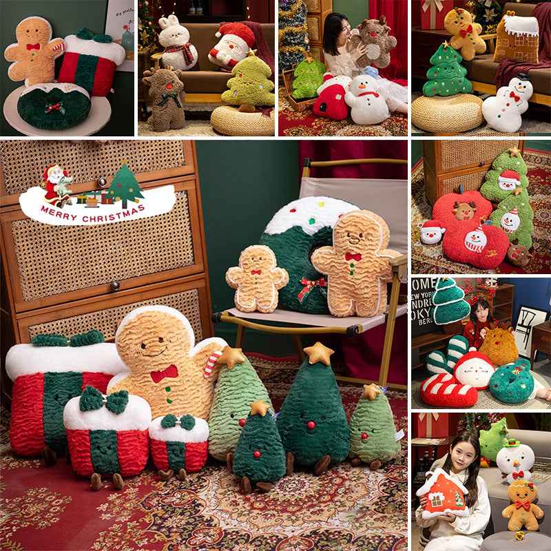Plush Pillow Christmas Tree Decorative Gift Doll - Holiday Cushion