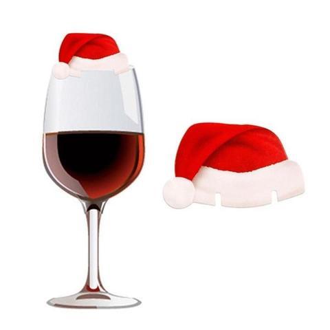 10PcsLot Paper Red Christmas Hat Wine Champagne Tipple Cup Card Christmas Party Table Decor DIY Decorations For Home - DropOnline.co