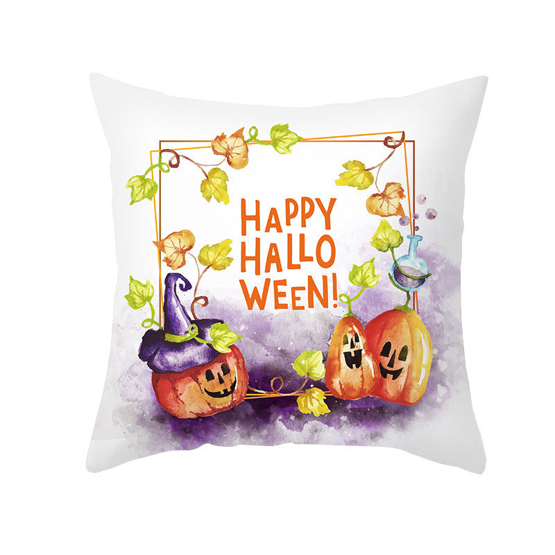 Halloween Pumpkin Letter Fleece Cushion Cover - DropOnline.co