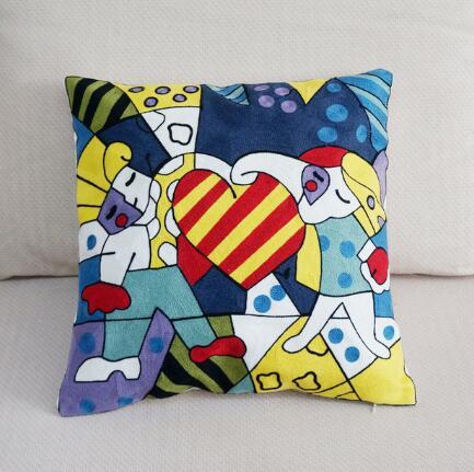 Roy Painting 1 Embroidered Cushion Cover - DropOnline.co