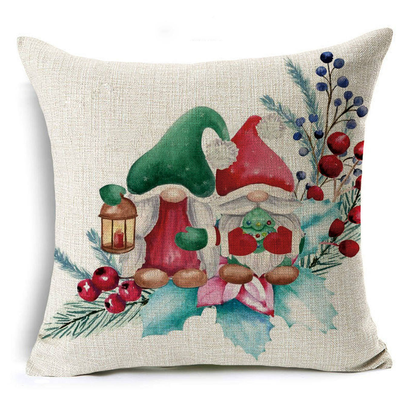 Colorful Christmas Linen Cushion Cover - DropOnline.co