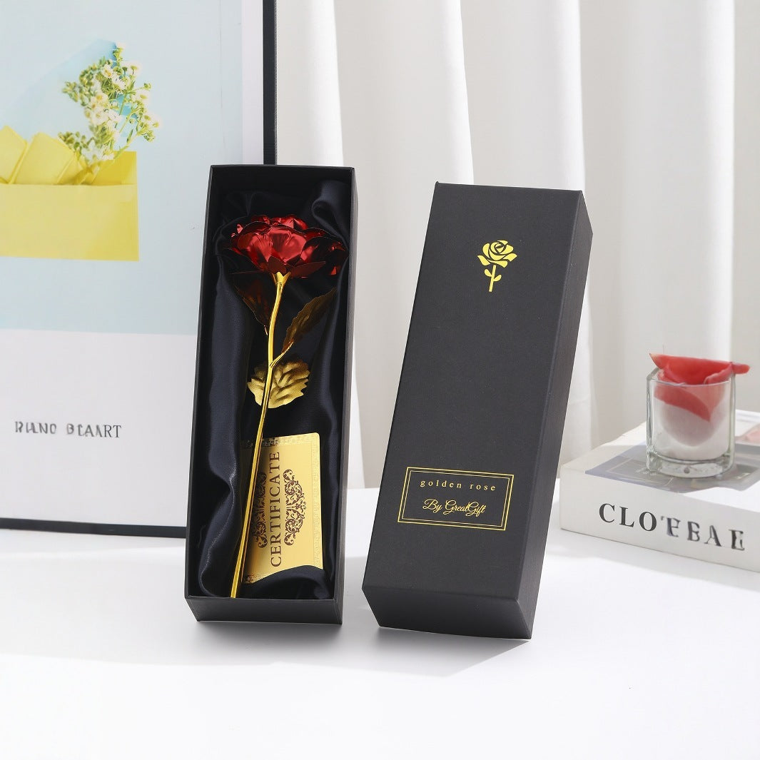 Gold Foil Rose Creative Holiday Gifts For Girls - DropOnline.co