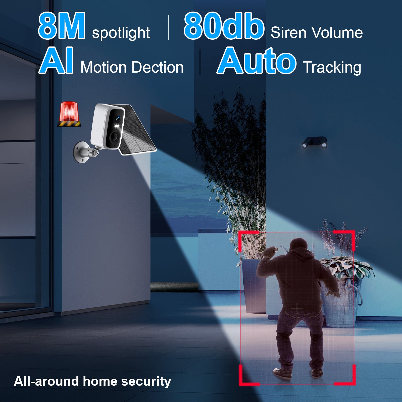 Solar Battery WIFI Camera 2K Human Detection Waterproof Mini CCTV With 5000mAh Battery With Solar Panel - DropOnline.co