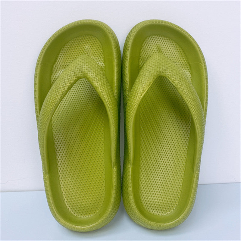 Clip Toe Shoes Eva Non-Slip Slippers Soft Sole Flip Flops Women Thick Bottom Bathroom Slides Summer - DropOnline.co