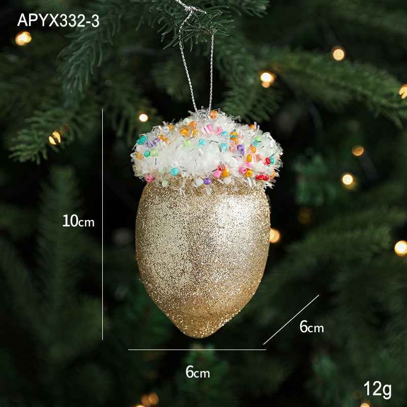 Creative Foam Ice Cream & Mushroom Christmas Tree Ornaments - Pastoral Style Pendants - DropOnline.co