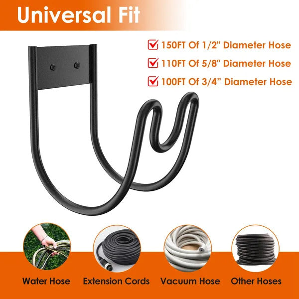 2Pack Heavy Duty Garden Hose Holder Stainless Steel Hose Hook Metal Hose Rack Reel Organizer For Water Hose Extension Cords - DropOnline.co