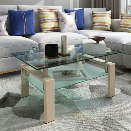 Rectangle Glass Coffee Table - DropOnline.co