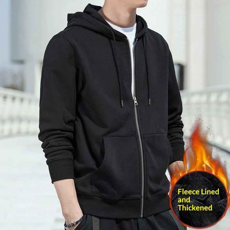 Autumn And Winter Sweater Hoodie Men's Solid Color Top