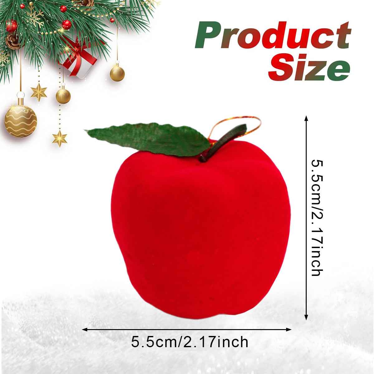12 Packs Christmas Ornament Fake Red Apples - Xmas Tree Hanging Decorations - DropOnline.co