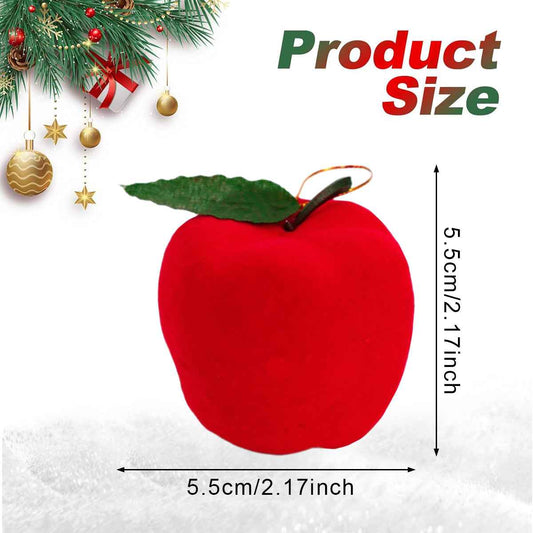 12 Packs Christmas Ornament Fake Red Apples - Xmas Tree Hanging Decorations - DropOnline.co