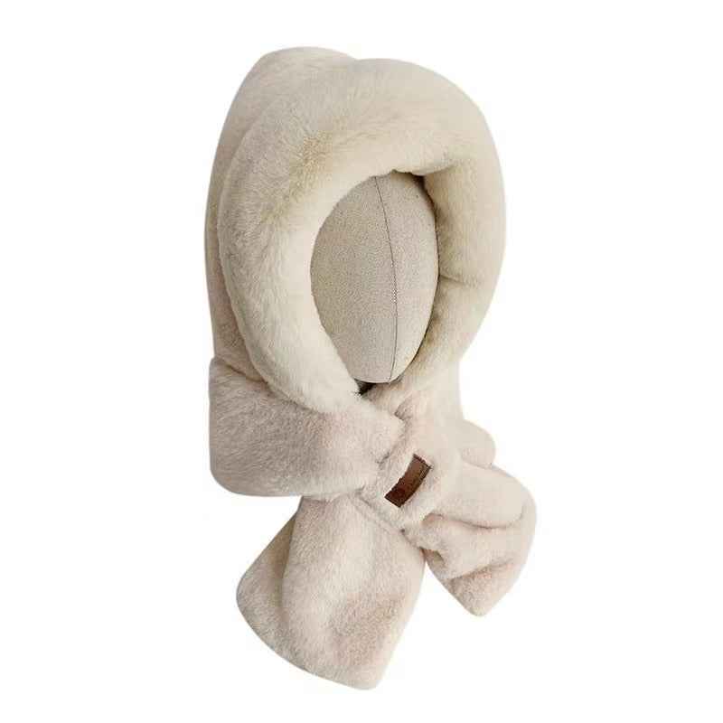 Winter Cycling Fleece-Lined Thermal Ear Warmer Hat with Neck Scarf - Cold Weather Protection