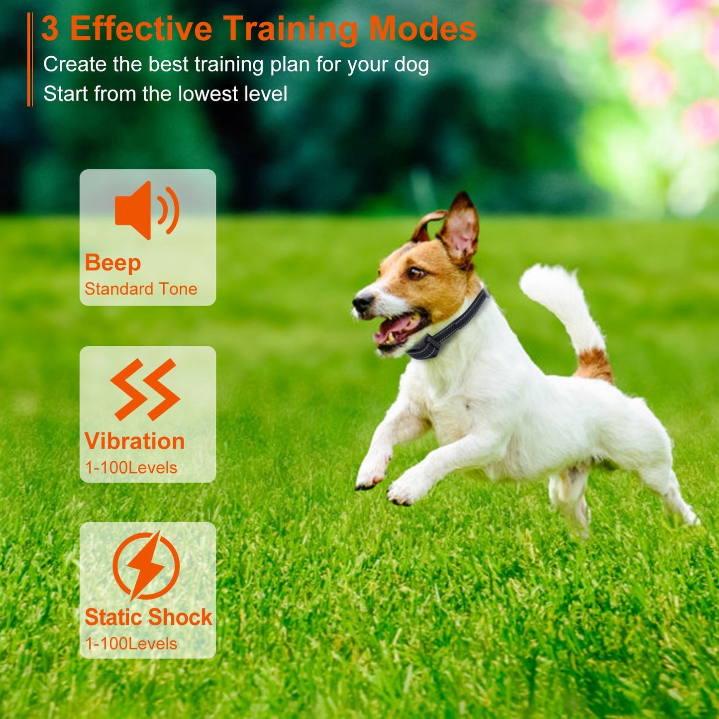 Train Collar OR Receiver Only Options - 3280FT Dog Training Collar IP67 Waterproof Pet Beep Vibration Electric Shock Collar 3 Channels Rechargeable Transmitter Receiver Trainer With Flashlight - DropOnline.co
