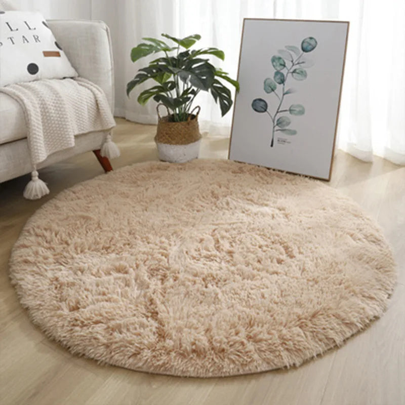 Super Soft Plush Round Rug Mat Fluffy White Carpets For Living Room Home Decor Bedroom Kid Room Decoration Salon Thick Pile Rug - DropOnline.co