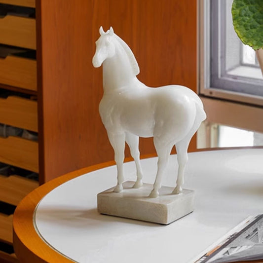Vintage Home Decor White Horse Sculptured Ornaments - DropOnline.co