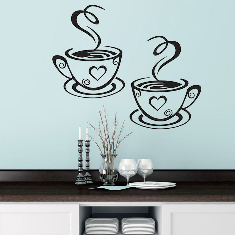 Cup Coffee Removable Wall Sticker Decorative Painting - DropOnline.co