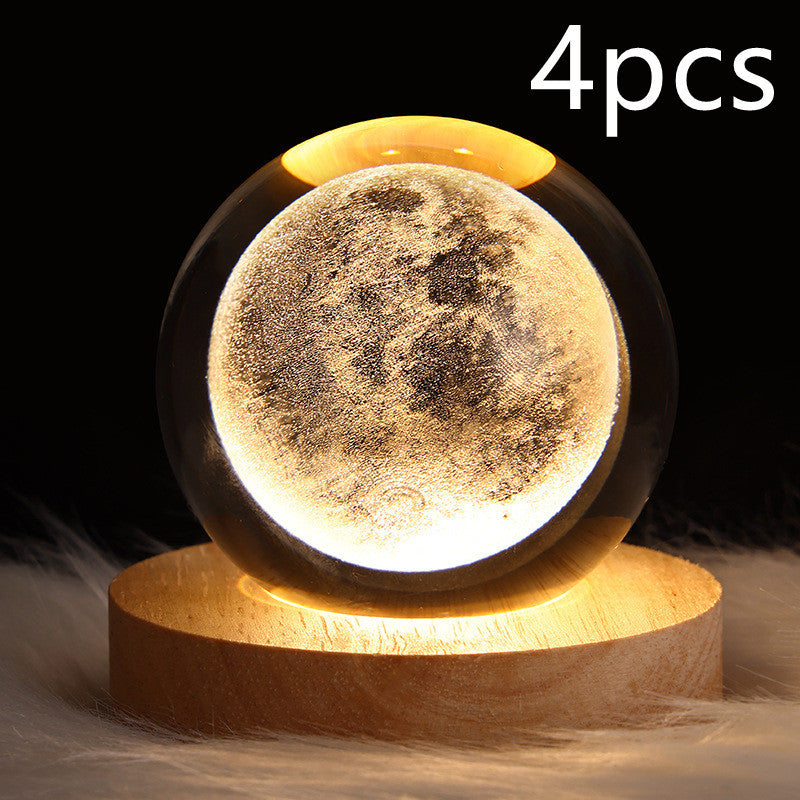 LED Night Light Galaxy Crystal Ball Table Lamp 3D Planet Moon Lamp Bedroom Home Decor For Kids Party Children Birthday Gifts - DropOnline.co