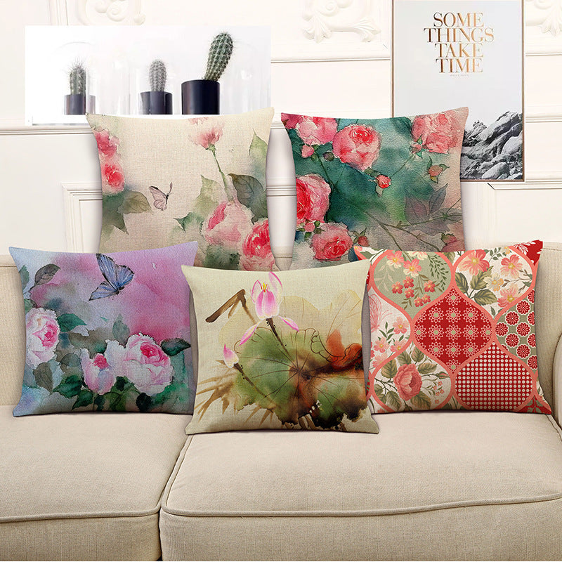 Pastoral Cotton Linen Sofa Pillow Cushion Office Waist Creative Activities Gift Cover - DropOnline.co