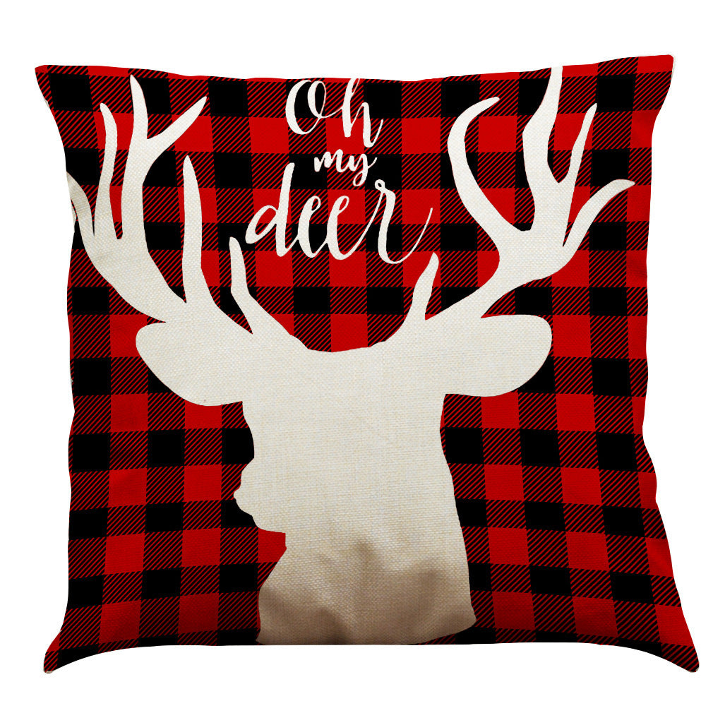 Christmas Cotton Linen Sofa Car Cushion Pillowcase - DropOnline.co
