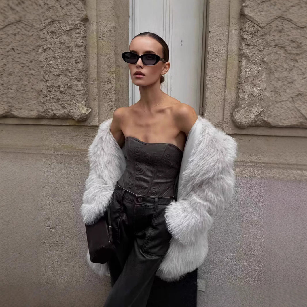 Artificial Fur Warm Coat Thick Coat Women - DropOnline.co