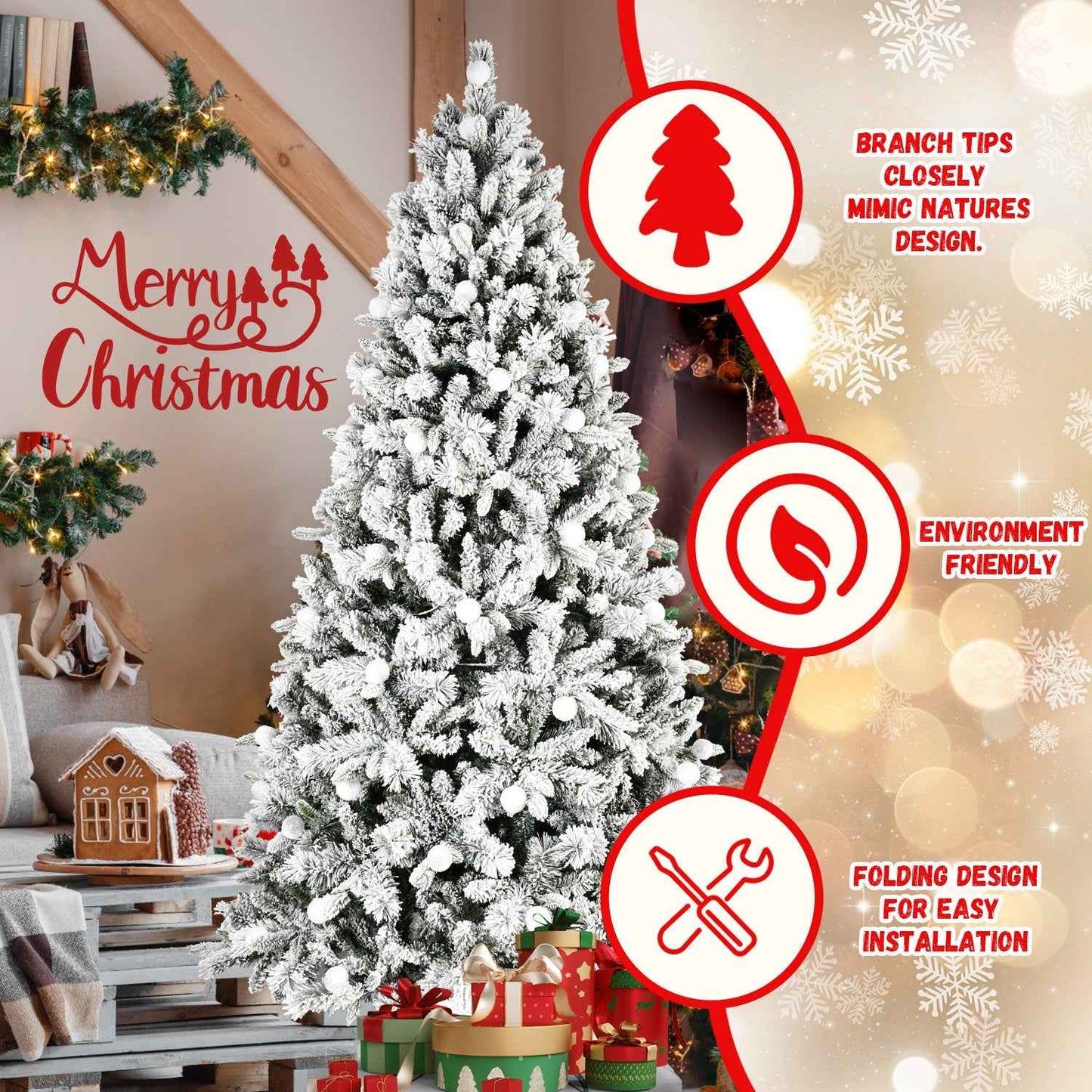 PE/PVC/Hard Needle Mixed Christmas Tree - 7.5ft-8ft Premium Quality