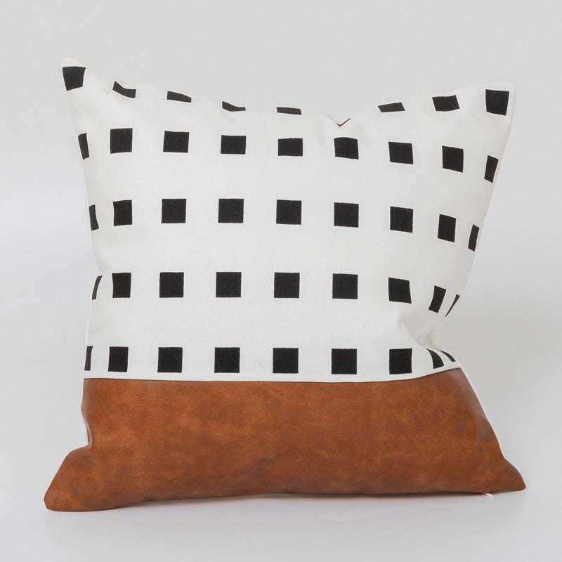 Light Luxury Bohemian Leather And Cotton Sofa Cushion Cover Car Pillow Cover - DropOnline.co