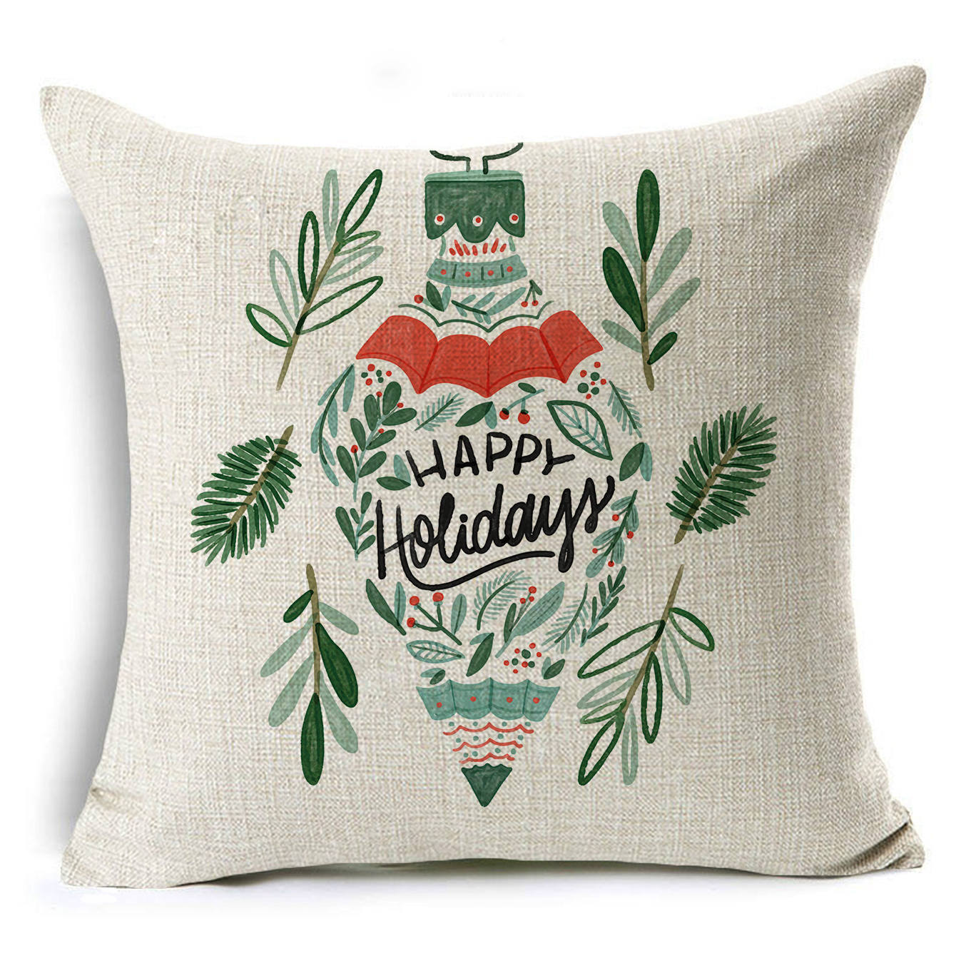 Colorful Christmas Linen Cushion Cover - DropOnline.co