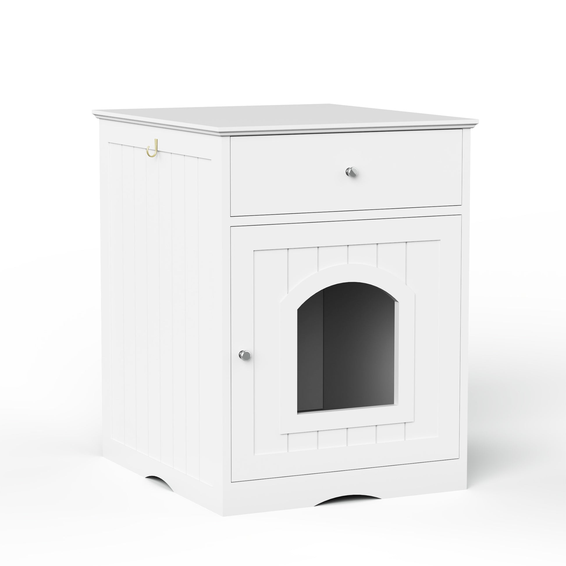 Wooden Pet House Litter Box Fence With Drawers - DropOnline.co