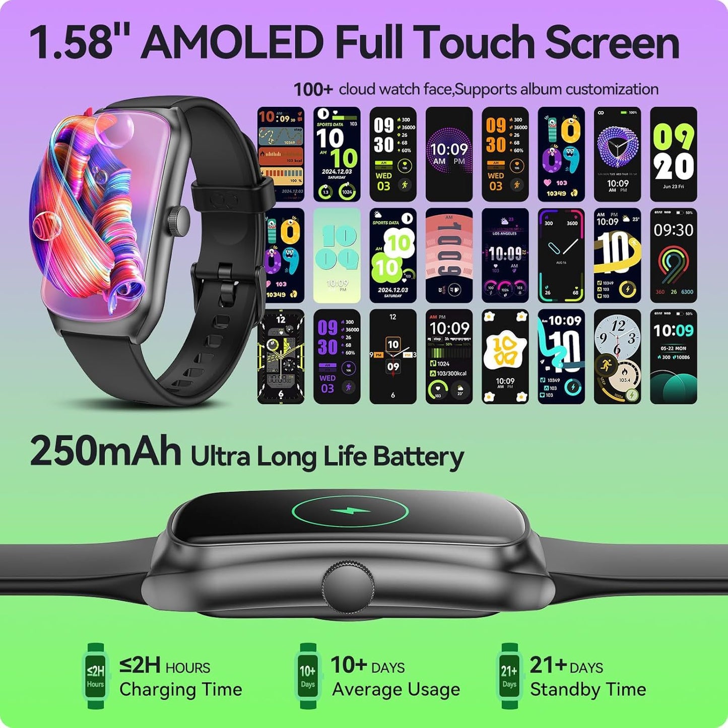 AMOLED Unisex Fitness Tracking Smartwatch With Heart Rate, Blood Oxygen And Sleep Monitoring, Waterproof Function, Pedometer, Swimming Health Activity Tracking - DropOnline.co