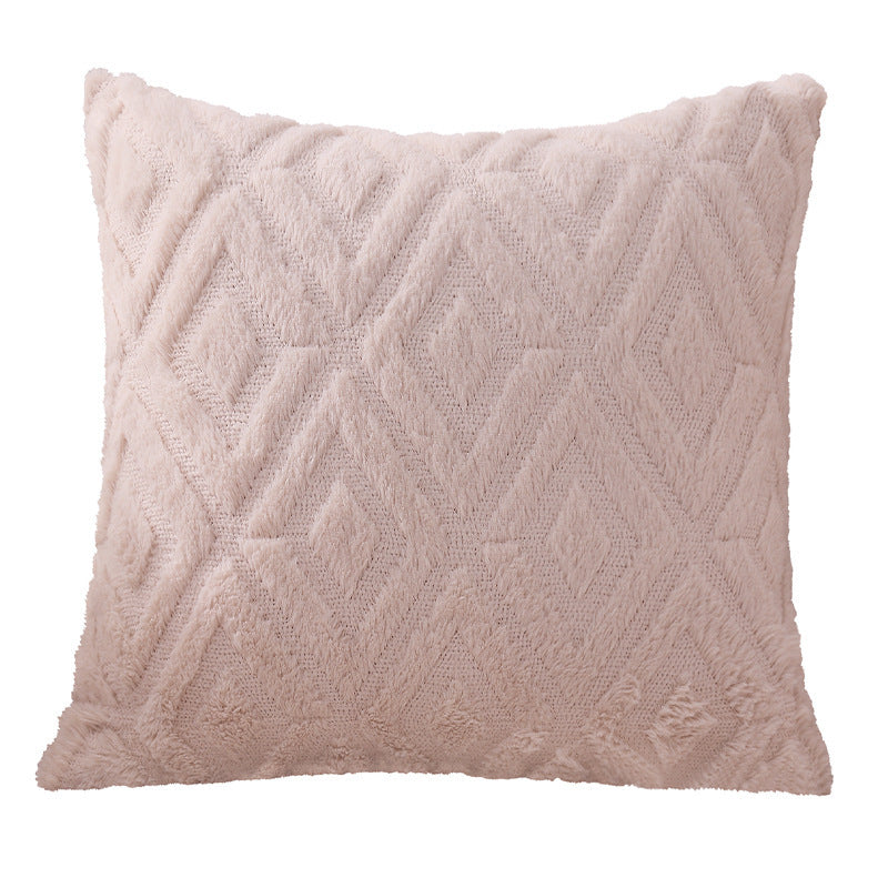 Modern Minimalist Diamond Plush Pillowcase Bed Head Cushion Cover - DropOnline.co