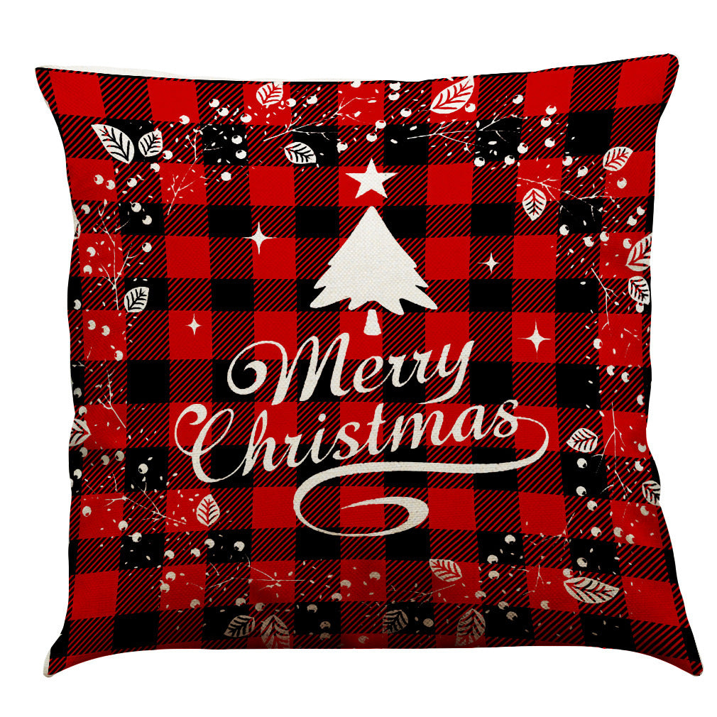 Christmas Cotton Linen Sofa Car Cushion Pillowcase - DropOnline.co