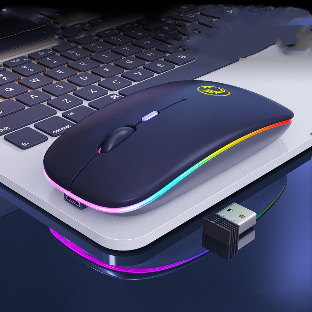 Luminous Charging Bluetooth Dual-mode Wireless Silent Mouse Desktop Notebook - DropOnline.co