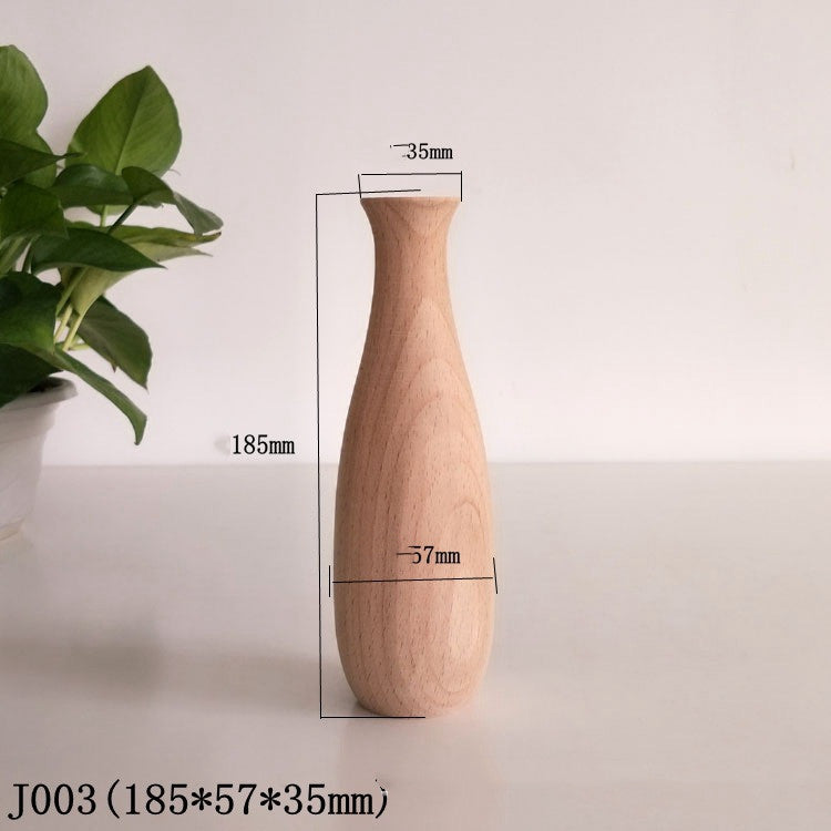 Home Simple Decoration Wooden Vase - Modern Minimalist Office Desktop Flower Holder - DropOnline.co