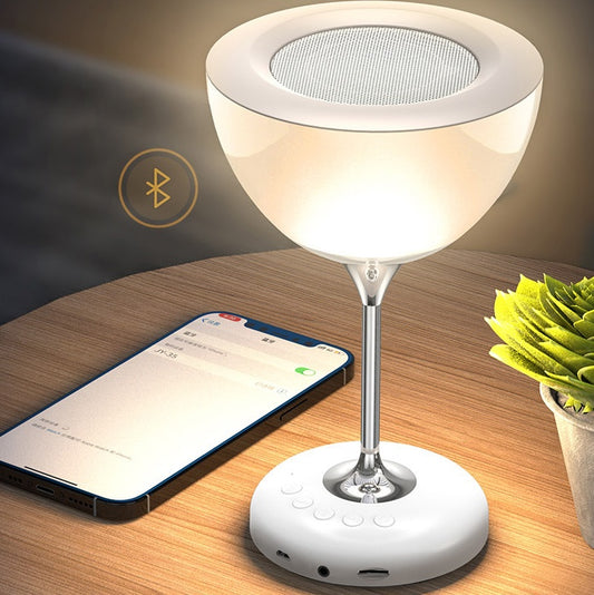 Creative Wine Glass LED Lamp RGB Colorful Night Light Home Decor Table Lamp Portable Atmosphere Light Bluetooth Music Speaker - DropOnline.co