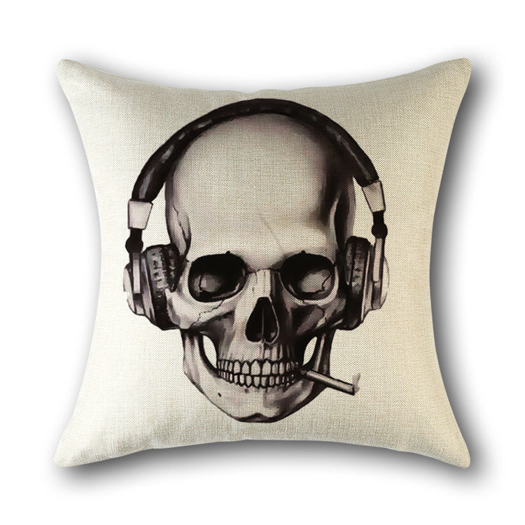 Skull Print Cushion Cotton Cover Sofa Cushion Bed Scandinavian Decorative Pillow Case - DropOnline.co